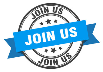 Fototapeta premium join us label. join us blue band sign. join us