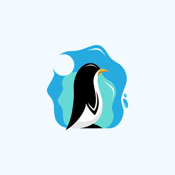 Penguin Animal Cold Creative Icon Logo Design Template Element Vector Illustration