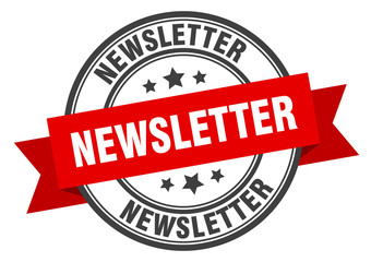 newsletter label. newsletter red band sign. newsletter