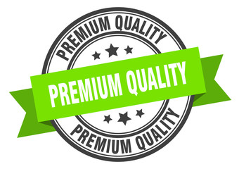 premium quality label. premium quality green band sign. premium quality