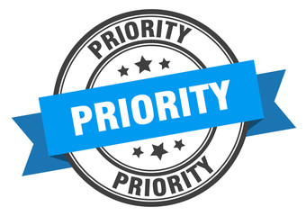 Fototapeta premium priority label. priority blue band sign. priority