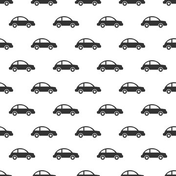 Seamless pattern. Car doodles background. Vector illustration.