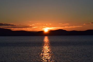 a beautiful sunset in evening 