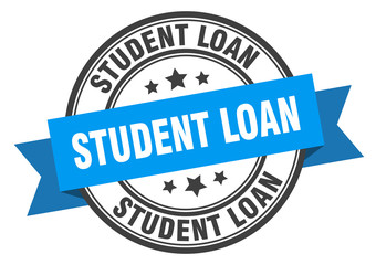 student loan label. student loan blue band sign. student loan
