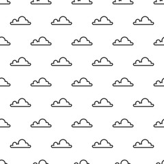 Cloud seamless pattern. Vector background.