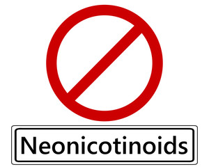 Verkehrsschild Verboten für Neonicotinoide