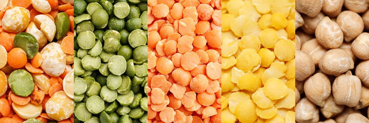 Collage made of high quality images of different legumes