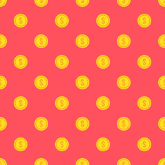 Coins pattern. Vector illustration.