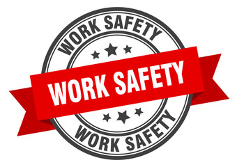 work safety label. work safety red band sign. work safety
