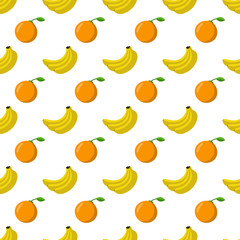Seamless pattern. Fruits background. Vector illustration.
