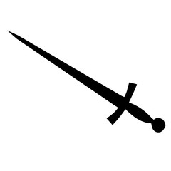 vector, isolated, black silhouette of a sword, sabers