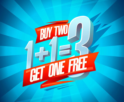 Buy two get one free sale banner design