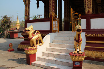 buddhist temple (Wat Manorom) in luang prabang (laos) 
