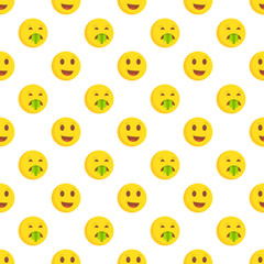 Obraz premium Smiley face seamless pattern. Vector background.