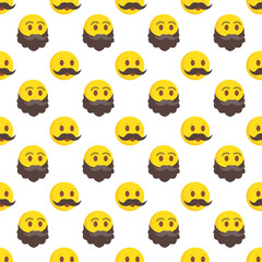 Obraz premium Smiley face seamless pattern. Vector background.
