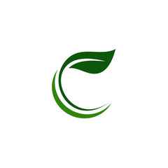 creative green leaf logo template