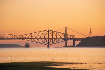 Quebec city bridges at dusk  