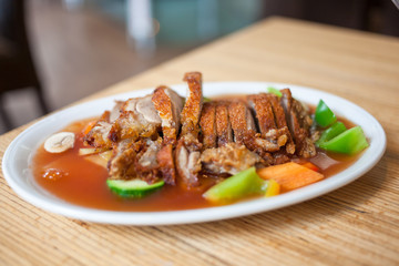 Asian crispy duck with sweet sour sauce