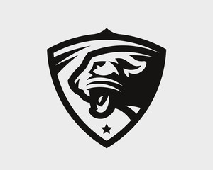 Panther head logo. Cougar emblem design editable for your business. Vector illustration.