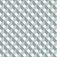 Abstract light gray 3d effect polygon geometry seamless pattern with rhombus tile. Vector eps10
