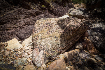 Interesting pattern on a stone, Canyon of Olive Trail, Namib Naukluft Park, Namibia