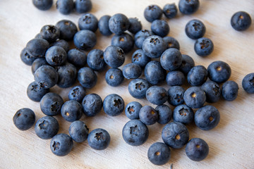 Blueberry on the wood table