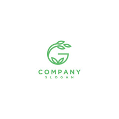 Initial G leaf logo icon. vector