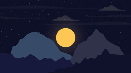 night view landscape background illustration