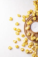 Raw traditional Itallian ravioli