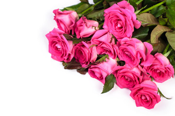 Fototapeta premium Beautiful rose flowers bunch isolated on white background