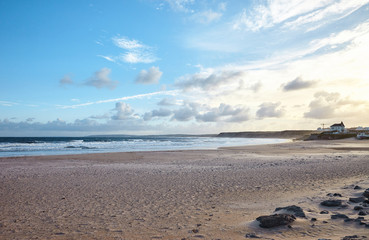 Beautiful beach at sunset
