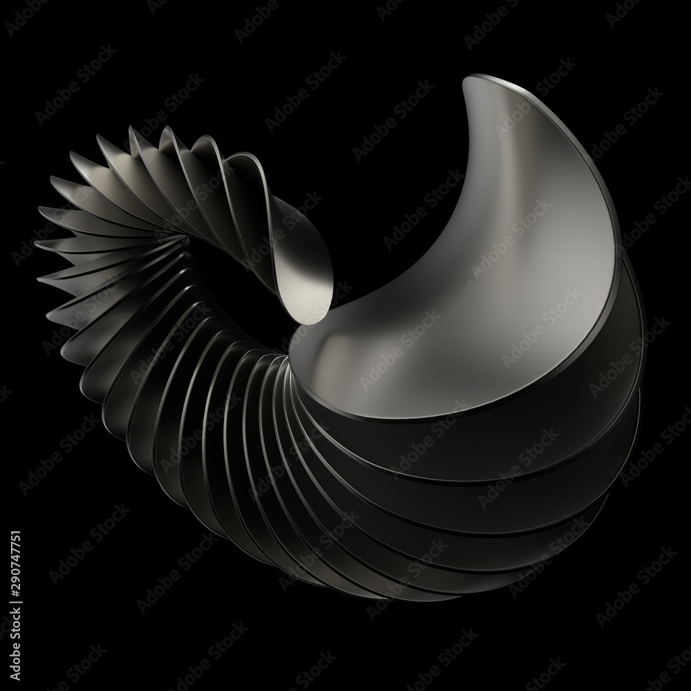 Aufkleber 3d render abstract figure. structure made of repetitive elements with roughness material.