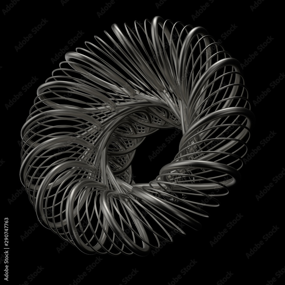 Poster 3d render abstract figure. structure made of repetitive elements with roughness material.