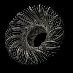 Obraz premium 3d render abstract figure. Structure made of repetitive elements with roughness material.