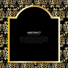 europan pattern with golden on frame isolated on black background