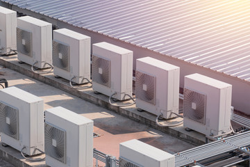 Air  condition outdoor unit, on the roof
