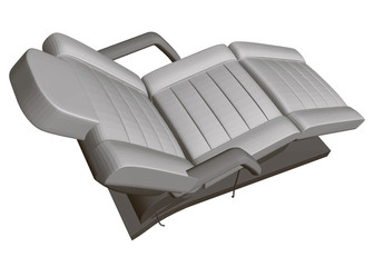 Folding chair - sofa. Perspective view. 3D. Vector illustration.
