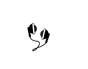 Earphones With Connector Icon  Illustration 