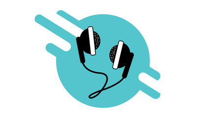 Earphones With Connector Icon  Illustration 