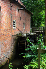 Exterior with water wheel of water mill, Twenthe, Netherlands