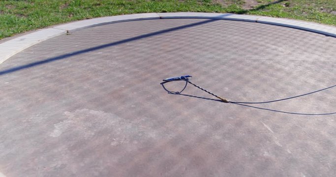Hammer throw on sports field at sport venue 4k
