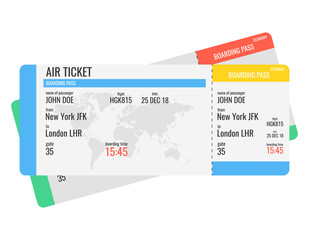 Airline boarding pass ticket. Vector illustration.