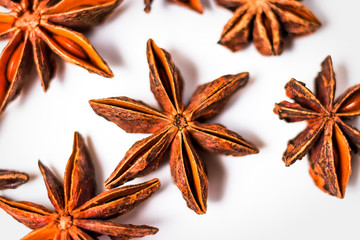 star anise on a white background