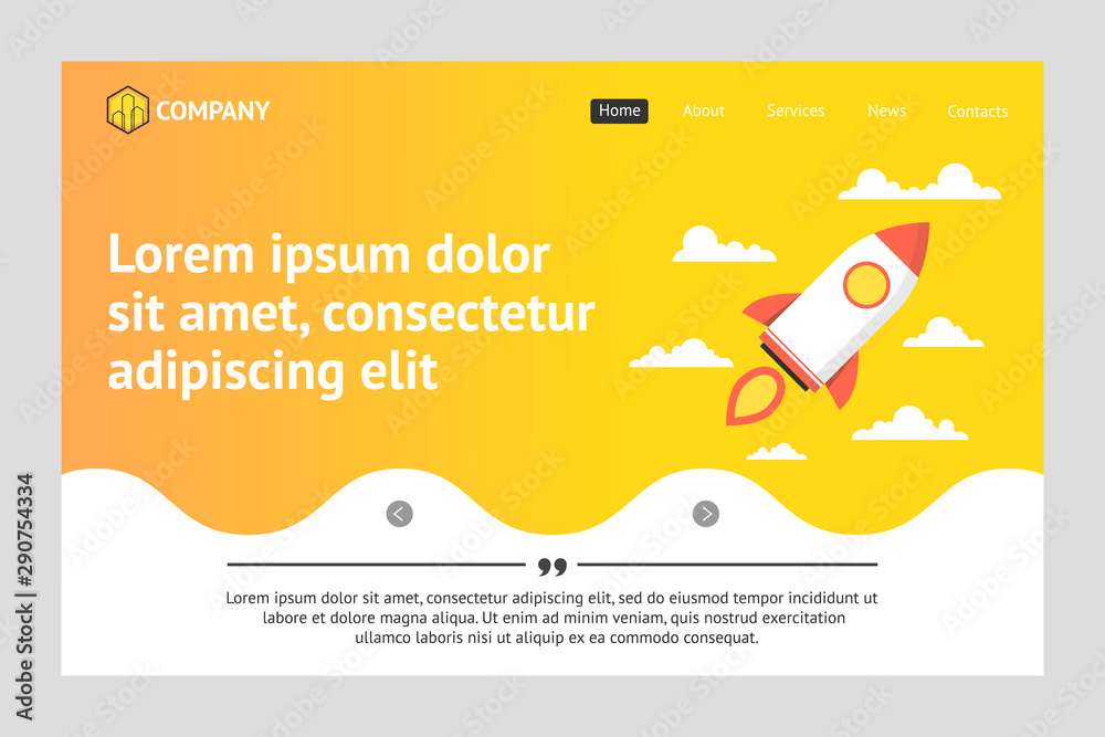 Poster website template design. concept of web page design for website, mobile website and apps.