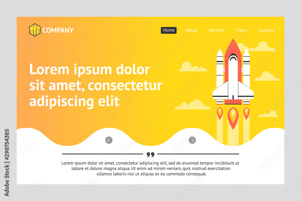 Poster website template design. concept of web page design for website, mobile website and apps.