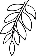 Hand drawn vector illustration of a branch with leaves