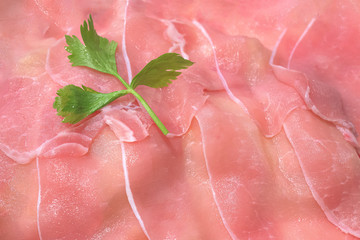 Sliced ​​pork, sliced ​​pork beautifully arranged in a tray