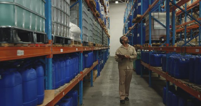 Male worker in a warehouse