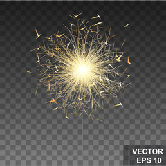 Realistic sparkler. New Year. Holiday. Bright. For your design.