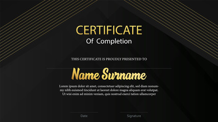 Certificate Black Background Vector